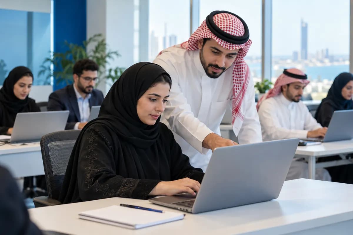 Hands-on training session with laptops